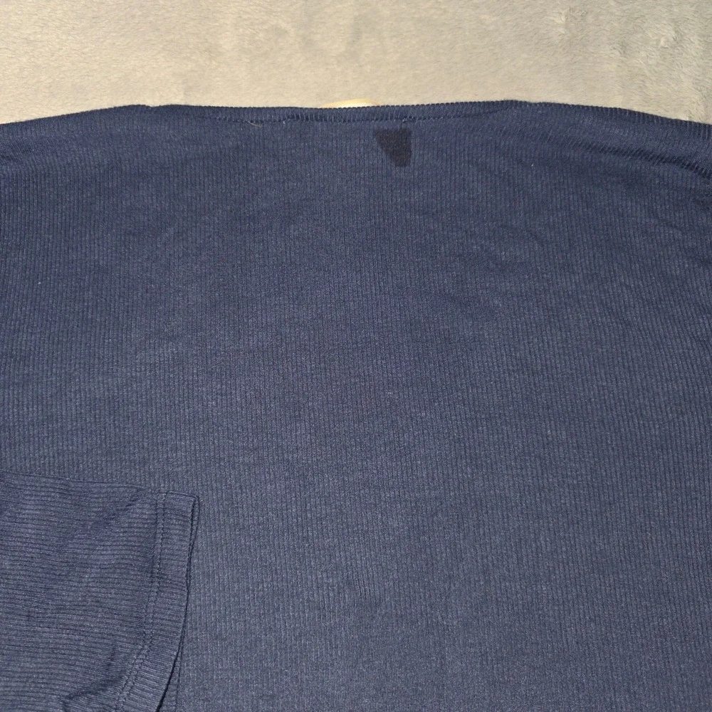 Michael Kors Navy Ribbed Tie‎ Front Button Top Womens Size Medium NWT New